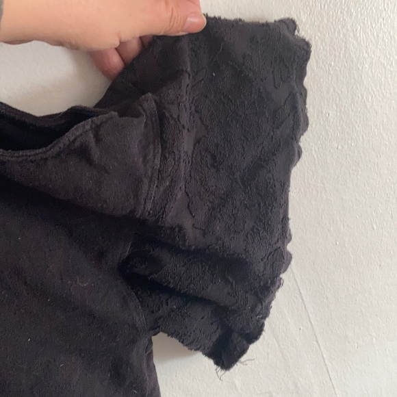 Free People open shoulder black size large shirt - Picture 7 of 8